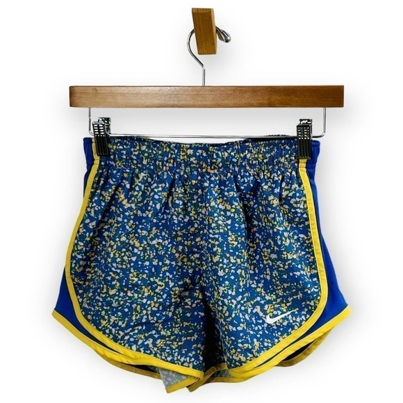 Nike Dri Fit Blue Yellow Running Shorts Sporty Lined Active XS - Picture 3 of 10